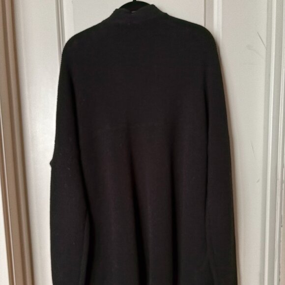 Free People Black Ottoman Cardigan with Open Front and Side Pockets, Size Small - Picture 2 of 7